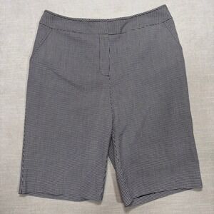 Chicos Pull On Shorts Womens 1.5 M 10 Gingham Stretch